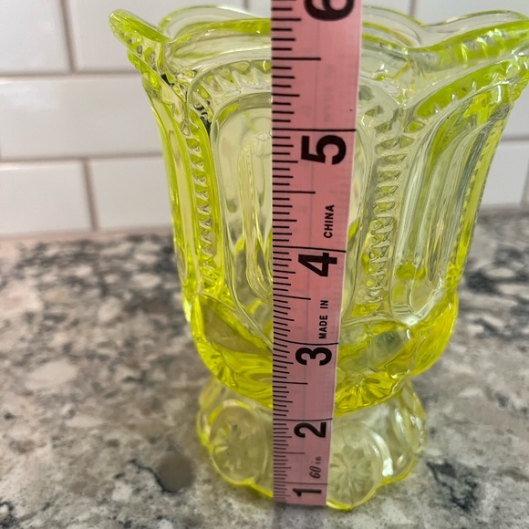 Moon and Star Vaseline Glass Compote! - Picture 5 of 9